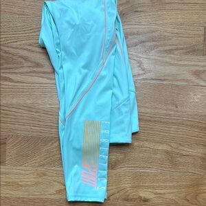 Fabletics Green and Orange Leggings for Active Comfort